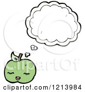 Cartoon Of A Thinking Apple Royalty Free Vector Illustration
