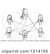 Poster, Art Print Of Network Of Stick Business People