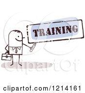 Poster, Art Print Of Stick People Business Man Holding A Marker Under The Word Training