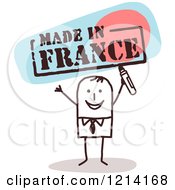 Poster, Art Print Of Stick People Business Man Holding A Marker Under Made In France