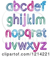 Clipart Of Colorful Brush Stroked Lowercase Alphabet Letters Royalty Free Vector Illustration