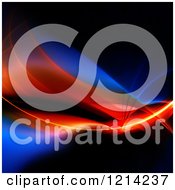 Poster, Art Print Of Glowing Red And Blue Fractal Swoosh On Black