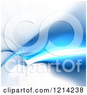 Poster, Art Print Of Blue Fractal Swoosh With Bright Light