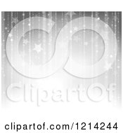 Clipart Of A Background Of Silver Stars And Sparkles Royalty Free Vector Illustration