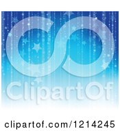 Clipart Of A Background Of Blue Stars And Sparkles Royalty Free Vector Illustration
