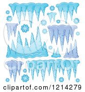 Poster, Art Print Of Winter Icicles And Snowflakes