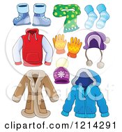 Poster, Art Print Of Winter Clothing Apparel And Accessories