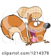 Hyper Squirrel Running With A Peanut
