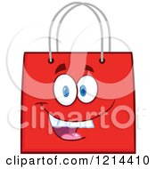 Poster, Art Print Of Happy Red Shopping Or Gift Bag Mascot