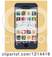 Poster, Art Print Of Smartphone With A Delete 2013 Pop Up And Christmas Apps On The Screen