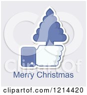 Hand Icon Holding A Tree With Merry Christmas Text