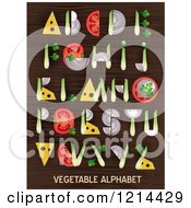 Poster, Art Print Of Vegetables Forming Alphabet Letters On Wood