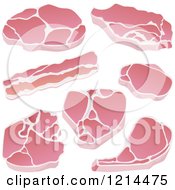 Clipart Of Bacon And Pork Cuts Royalty Free Vector Illustration by Any Vector