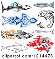 Poster, Art Print Of Tribal Sharks And Fish
