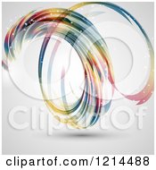 Clipart Of A Colorful Abstract Spiral On Shading Royalty Free Vector Illustration