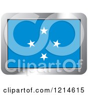 Clipart Of A Micronesia Flag And Silver Frame Icon Royalty Free Vector Illustration