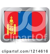 Mongolia Flag And Silver Frame Icon