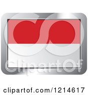 Clipart Of A Monaco Flag And Silver Frame Icon Royalty Free Vector Illustration