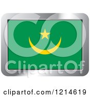 Mauritania Flag And Silver Frame Icon
