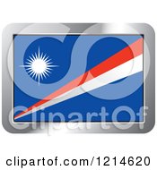 Clipart Of A Marshall Island Flag And Silver Frame Icon Royalty Free Vector Illustration