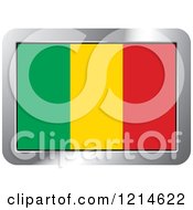 Clipart Of A Mali Flag And Silver Frame Icon Royalty Free Vector Illustration