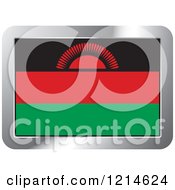 Clipart Of A Malawi Flag And Silver Frame Icon Royalty Free Vector Illustration