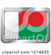 Clipart Of A Madagascar Flag And Silver Frame Icon Royalty Free Vector Illustration
