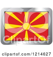 Macedonia Flag And Silver Frame Icon