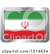 Iran Flag And Silver Frame Icon