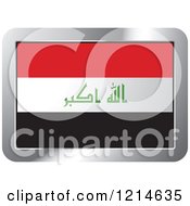 Poster, Art Print Of Iraq Flag And Silver Frame Icon