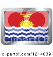 Clipart Of A Kiribati Flag And Silver Frame Icon Royalty Free Vector Illustration