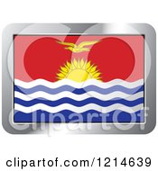 Poster, Art Print Of Kiribati Flag And Silver Frame Icon