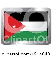 Clipart Of A Jordan Flag And Silver Frame Icon Royalty Free Vector Illustration