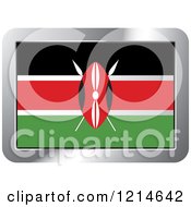 Poster, Art Print Of Kenya Flag And Silver Frame Icon