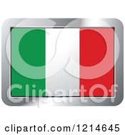 Poster, Art Print Of Italy Flag And Silver Frame Icon