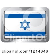 Poster, Art Print Of Israeli Flag And Silver Frame Icon
