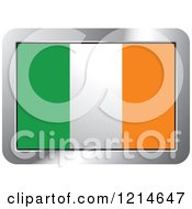 Poster, Art Print Of Ireland Flag And Silver Frame Icon