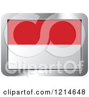 Clipart Of An Indonesian Flag And Silver Frame Icon Royalty Free Vector Illustration