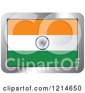Clipart Of An India Flag And Silver Frame Icon Royalty Free Vector Illustration