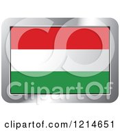 Poster, Art Print Of Hungary Flag And Silver Frame Icon