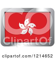 Clipart Of A Hong Kong Flag And Silver Frame Icon Royalty Free Vector Illustration by Lal Perera