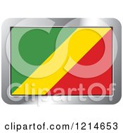 Clipart Of A Republic Of The Congo Flag And Silver Frame Icon Royalty Free Vector Illustration