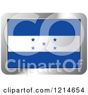 Clipart Of A Honduras Flag And Silver Frame Icon Royalty Free Vector Illustration