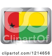 Poster, Art Print Of Guinea Bissau Flag And Silver Frame Icon