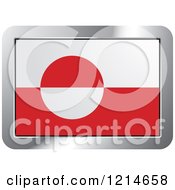 Clipart Of A Greenland Flag And Silver Frame Icon Royalty Free Vector Illustration