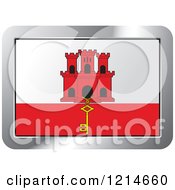 Poster, Art Print Of Gibraltar Flag And Silver Frame Icon