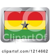 Clipart Of A Ghana Flag And Silver Frame Icon Royalty Free Vector Illustration