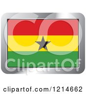 Poster, Art Print Of Ghana Flag And Silver Frame Icon