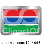 Clipart Of A Gambia Flag And Silver Frame Icon Royalty Free Vector Illustration