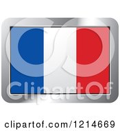 Clipart Of A France Flag And Silver Frame Icon Royalty Free Vector Illustration